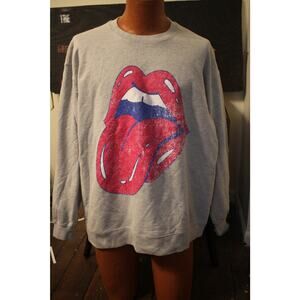 Vintage Inspired Rolling Stones  Crewneck Sweatshirt Gray XXL Port & Company